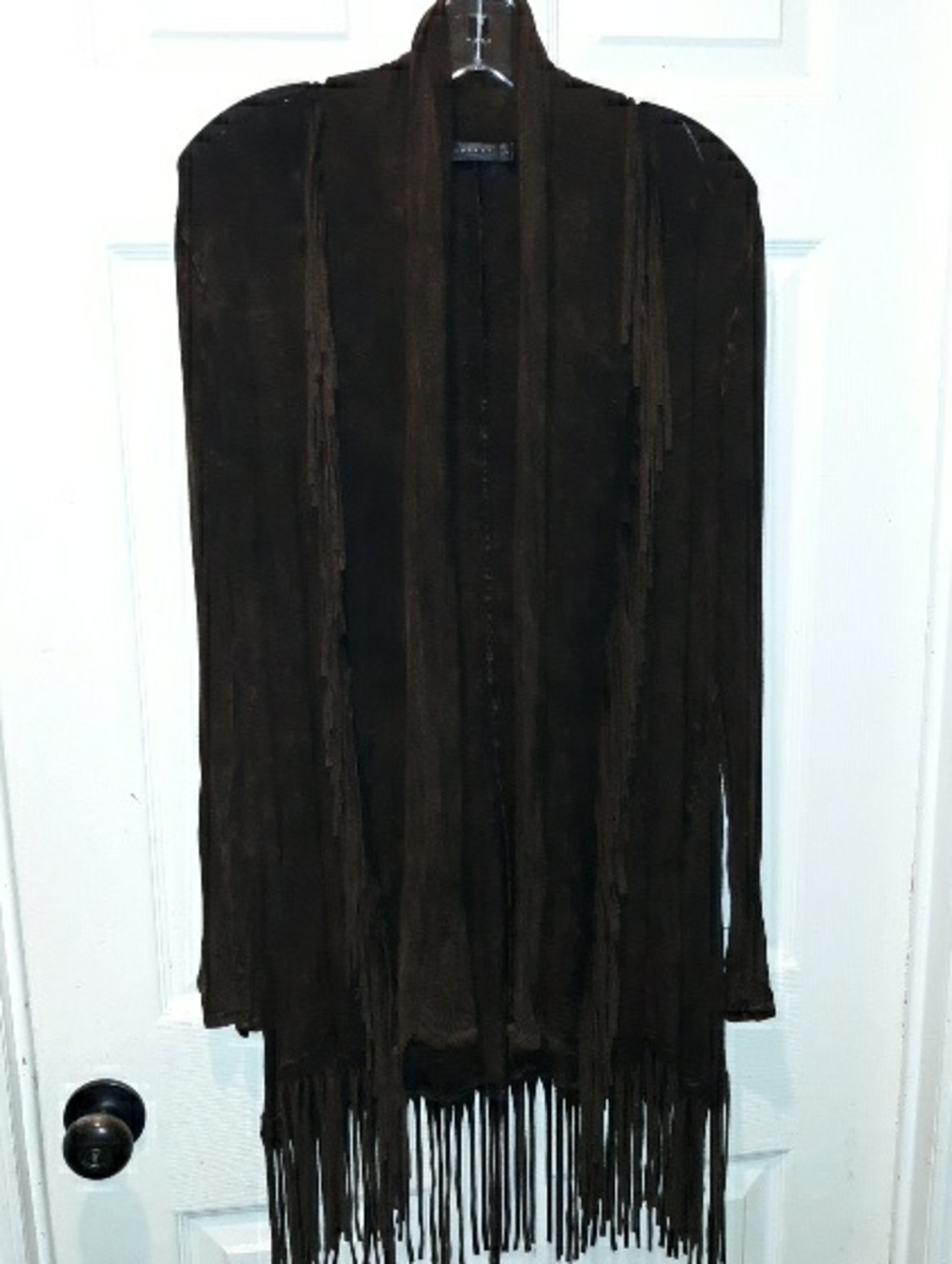 T☆Party Mineral Washed Fringed Open Cardigan